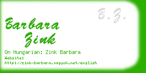 barbara zink business card